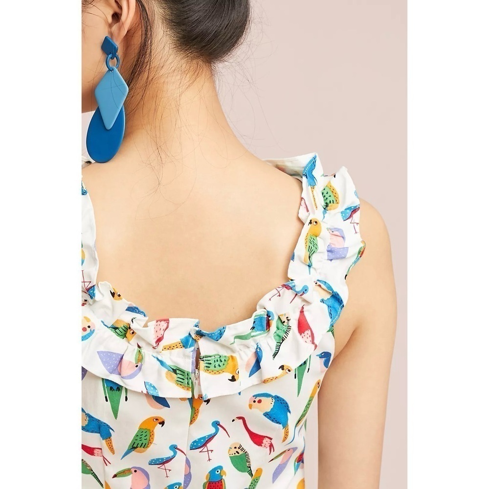 Anthropologie Parrot Shift Dress by Larke Size Small Cotton - Picture 2 of 10